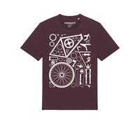 Watapparel Maglietta ' Fahrradteile ' rosso scuro / bianco Uomo Watapparel XL rosso scuro / bianco