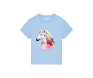 Watapparel Maglietta 'Flash, the unicorn' blu chiaro / giallo / rosa / nero / bianco Donna - Abbigliamento - Maglie e top - Maglie - T-shirt Watapparel XL