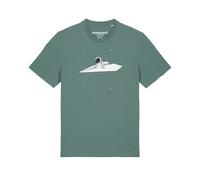 Watapparel Maglietta 'Fly me to the moon' verde / bianco Uomo Watapparel S