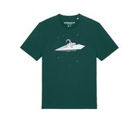 Watapparel Maglietta 'Fly me to the moon' verde scuro / bianco Uomo Watapparel S verde scuro / bianco
