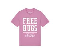 Watapparel Maglietta 'Free Hugs To Save The World' eosina / bianco Donna - Abbigliamento - Taglie comode - Maglie e top - Maglie e T-shirt Watapparel S