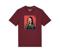 Watapparel Maglietta 'Mona Lisa Scream' verde / bordeaux / nero Uomo Watapparel XS verde / bordeaux / nero