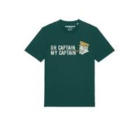 Watapparel Maglietta 'Oh Captain My Captain' cognac / verde scuro / bianco Uomo Watapparel M cognac / verde scuro / bianco