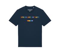 Watapparel Maglietta ' Spread Love not Hate ' blu scuro / colori misti Uomo Watapparel 4XL blu scuro / colori misti
