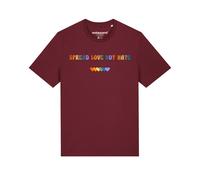 Watapparel Maglietta 'Spread Love not Hate' colori misti / bordeaux Uomo Watapparel XS colori misti / bordeaux