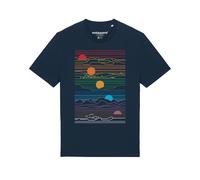 Watapparel Maglietta ' Sun And Moon ' blu scuro / colori misti Uomo Watapparel S blu scuro / colori misti