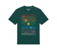 Watapparel Maglietta 'Sun And Moon' giallo / verde scuro / lilla / arancione / rosso Uomo Watapparel 5XL