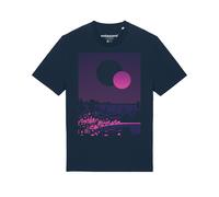 Watapparel Maglietta 'Sun and Moon Skyline' blu scuro / rosa neon Uomo - Abbigliamento - Taglie comode - Maglie e T-shirt Watapparel S