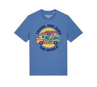 Watapparel Maglietta ' Travel and surf ' blu chiaro / colori misti Uomo Watapparel L blu chiaro / colori misti