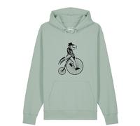Watapparel Pullover 'T-Rex auf Fahrrad' menta / nero Uomo - Abbigliamento - Pullover e cardigan - Pullover - Pullover con cappuccio Watapparel XS