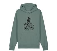 Watapparel Pullover 'T-Rex auf Fahrrad' verde / nero Uomo - Abbigliamento - Pullover e cardigan - Pullover - Pullover con cappuccio Watapparel S