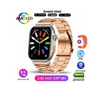 (Watch 9 Pro Golden Steel Belt) Smartwatch NFC-ECG+PGG 9 Pro Max con risposta alle chiamate GPS, tracker