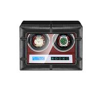 Watch Automatic Watch Winder with Quiet Motor 15 Rotation Models Cover-Open Auto Stop Function Motor with LED Light Right-Left Running Touch Display Self Winding (2+0)