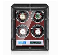 Watch Automatic Watch Winder with Quiet Motor 15 Rotation Models Cover-Open Auto Stop Function Motor with LED Light Right-Left Running Touch Display Self Winding (4+0)