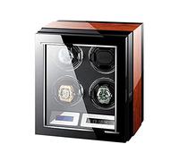 Watch Autornatic Watch Winder Box with Light with Quiet Motor And 15 Rotation Modes with Soft Flexible Pillow LCD Touch Screen Self Winding (4+0)