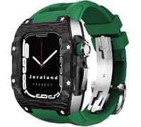 Watch Band Mod Kit , per 8 7 da 45 mm Copertina in fibra di carbonio e cinghia di orologio per fluorobber , Watch Band e custodia di sostituzione , per iWatch 6 5 4 SE 44mm