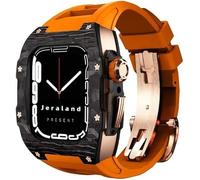 Watch Band Mod Kit , per 8 7 da 45 mm Copertina in fibra di carbonio e cinghia di orologio per fluorobber , Watch Band e custodia di sostituzione , per iWatch 6 5 4 SE 44mm