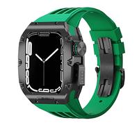 Watch Band Modification Kit，Compatible with Apple Watch 44mm 45mm，Titanium alloy Watch Case For iWatch Series 8 7 6 5 4 SE，Sports Rubber Watch Band Mod Kit