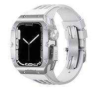 Watch Band Modification Kit，Compatible with Apple Watch 44mm 45mm，Titanium alloy Watch Case For iWatch Series 8 7 6 5 4 SE，Sports Rubber Watch Band Mod Kit