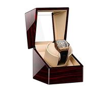 Watch Display Box Automatic Single Watch Winder for Luxury Watches - Watch Winder Box with Quiet Motor, Premium Leather Exterior And Soft Flexible Watch Pillows of Velvet(Wood Grain A