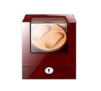 Watch Display Box Double Watch Winder, Luxury Mechanical Watch Storage Case Wood Shell Piano Self Winding Watch Rotator Box with Quiet Motor,Battery Powered Or AC Adapter(Brown+Brown