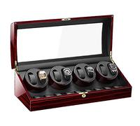 Watch Display Box Watch Winder for Automatic Watches, with Extra Watch Storages, Wood Shell Piano Finish, Silent Motor, Flexible Watch Pillowe-8+9(A-8+9