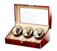 Watch Display Box Watch Winder for Automatic Watches, with Extra Watch Storages, Wood Shell Piano Finish, Silent Motor, Flexible Watch Pillowe-8+9(A-6+7