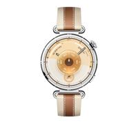 Watch GT6 GPS - Cassa in acciaio inossidabile argento da 41 mm con cinturino in tessuto intrecciato marrone - Nouvo