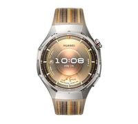 Watch GT6 Pro GPS - Cassa in titanio argento da 46 mm con cinturino in tessuto intrecciato, marrone - Nouvo