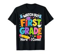 Watch out First Grade Here I Come 1st Grader Back To School Maglietta
