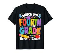 Watch out Fourth Grade Here I Come 4th Grader Back To School Maglietta