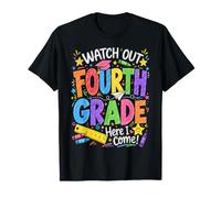Watch out Fourth Grade Here I Come 4th Grader Back To School Maglietta
