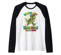 Watch out Kindergarten Here I Come Dino Maglia con Maniche Raglan