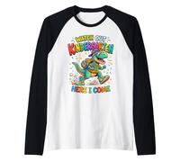 Watch out Kindergarten Here I Come Dino Maglia con Maniche Raglan