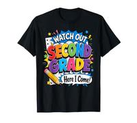 Watch out Second Grade Here I Come 2nd Grader Back To School Maglietta