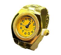 Watch Ring, Vintage Novelty Finger Watch, 1.81in Stylish Accessory, Classic Analog Clock, Round Finger Timepiece for Women Men, Unique Fashion Jewelry, Gold