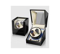 Watch Shaker Watch Winder per 2 orologi, vernice per pianoforte di lusso, antimagnetico, agitatore per orologio giapponese ultra silenzioso, scatola luminosa a LED per atmosfera