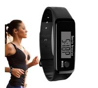 Watch Step Counter - Regolabile Led Pedometer Watch | Electronic Outdoor Sports Bracelet | Step Counter Fitness Tracker For Men Women. Pp Case, Pvc Strap, White Gold Black.