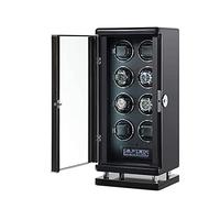 Watch Winder Automatic LCD with Touch Panel Fingerprint Unlock with Remote Control Quiet Motors Blue LED Light with 6 Rotation Mode Setting Storage Box for Winding (8 epitope)