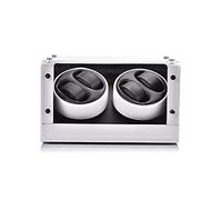 Watch Winder Box 4 White or Black Piano Paint Exterior Silent Motor Carbon Fiber Leather for Automatic Mechanical Watch (White)