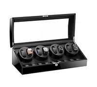 Watch Winder Box for 8+9 Automatic Watches Quiet Motor Large Capacity Luxury Wooden Storage Case 5 Rotation Mode (B)