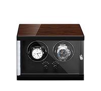 Watch Winder for 2 Automatic Watches 5 Available Modes Silent Motor Wood Shell Piano Finish Display Automatic Mechanical Storage Box for Winding for Men's And Lady's (Upgrade)