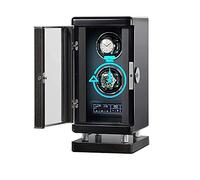 Watch Winder for 2 Automatic Watches with Super Quiet Motor Smart Fingerprint Switch LCD Touch Display with Remote Control Built-in LED Illuminated 6 Rotation Modes