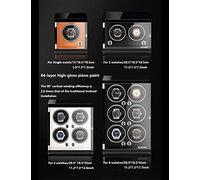 Watch Winder for 4 Watches Piano Paint Anti-Magnetic Retractable Pillow Induction LED Light Ultra-Quiet Japanese Motor (Black)