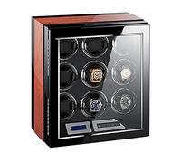 Watch Winder for Automatic Watches Piano Finish Remote Control LCD Display Touch Screen Built-in Illumination Quiet Motor (2+0)