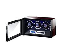 Watch Winder for Automatic Watches Remote Control Touch Screen Display Adjustable Watch Pillows 15 Rotation Mode Piano Finish (6+0)