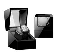 Watch Winder for Single Watch Piano Paint Ultra-Quiet Motor Watch Shaker for Mechanical Watches LED Light for Men Women (Black 1+0)