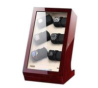 Watch Winders 6+2 Automatic Smart Watch Winders LCD Display Antimagnetic Design Watch Storage Boxes+LED Ambient Light Brown (Brown)