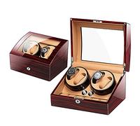 Watch Winders Automatic Rotate Watch Winder with 4+6 Leather Storage Germany Motor/100% Handmade C (E)