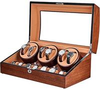 Watch Winders Box 6 Automatic Watch Winder Display Box with 7 Extra Storages Spaces Open And Shut Down Featured Wooden Watch Shaker Display Box(C)